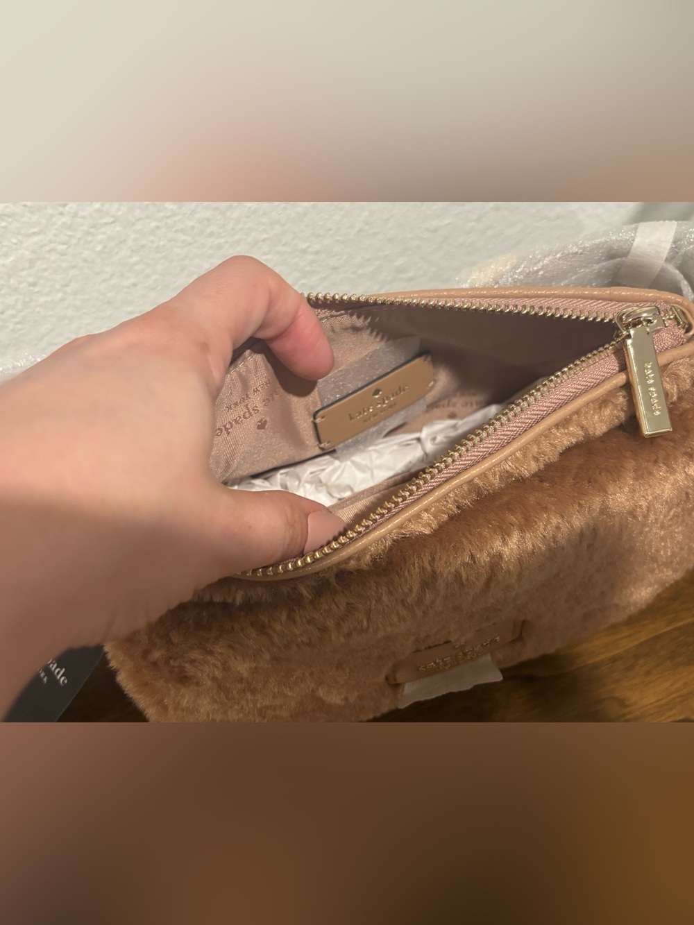 kate spade Blush Faux-Fur Tan Belt/Bum Bag - Picture 7 of 12